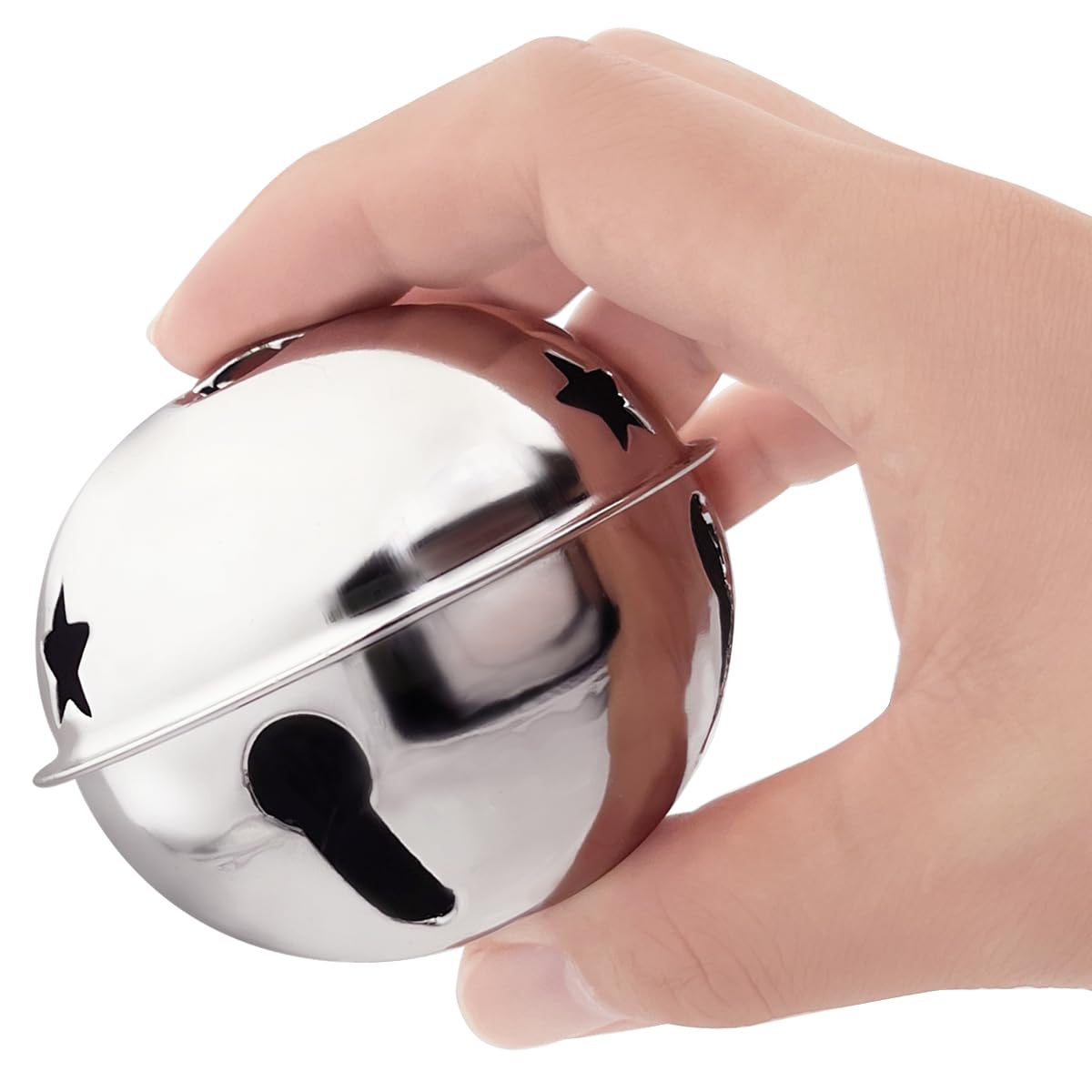 CLLOOTVE 2-Inch/ 50MM Large Metal Craft Bells for Holiday Home, Christmas Festival, Gifts, Party Wedding Decoration DIY Project, 16Pcs, Silver