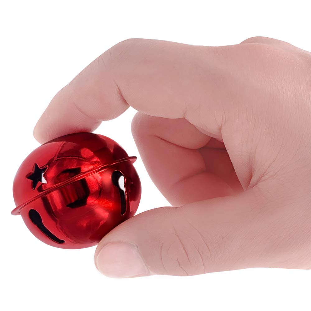 CLLOOTVE 2-Inch/ 50MM Large Metal Craft Bells for Holiday Home, Christmas Festival, Gifts, Party Wedding Decoration DIY Project, 16Pcs, Silver