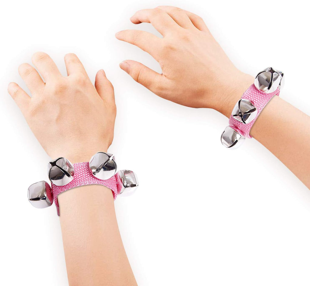 Augshy Jingle Bells, 24 Pcs Wrist Band Jingle Bells, 12 Musical Instruments Gift for Kids