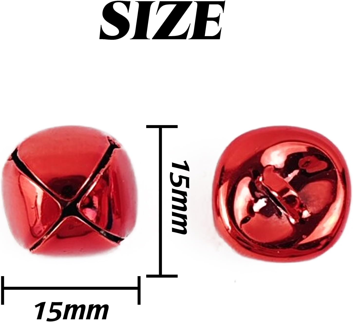 TIHOOD 160PCS 0.6inch Jingle Bells for Crafts, Large Jingle Bells Christmas Jingle Bell, Cheerful Sound Craft Bells for Wreath, Holiday Home and Christmas Decoration, 8 Colors