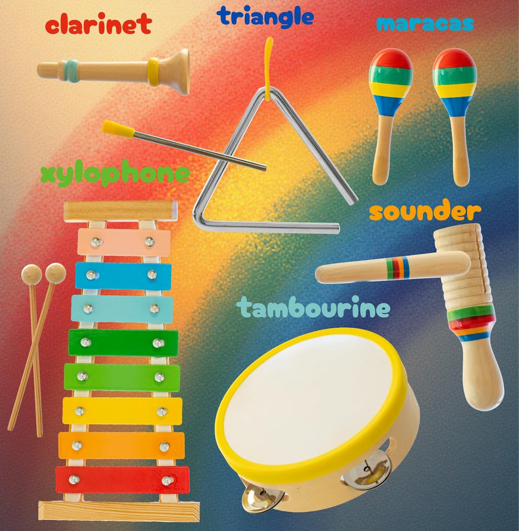 Baby Musical Instruments Set for Toddlers - Toddler Music Toys & Little People Toys - Sensory Toys for Early Learning, Development, and Fun - Safe & Durable Educational Musical Toys