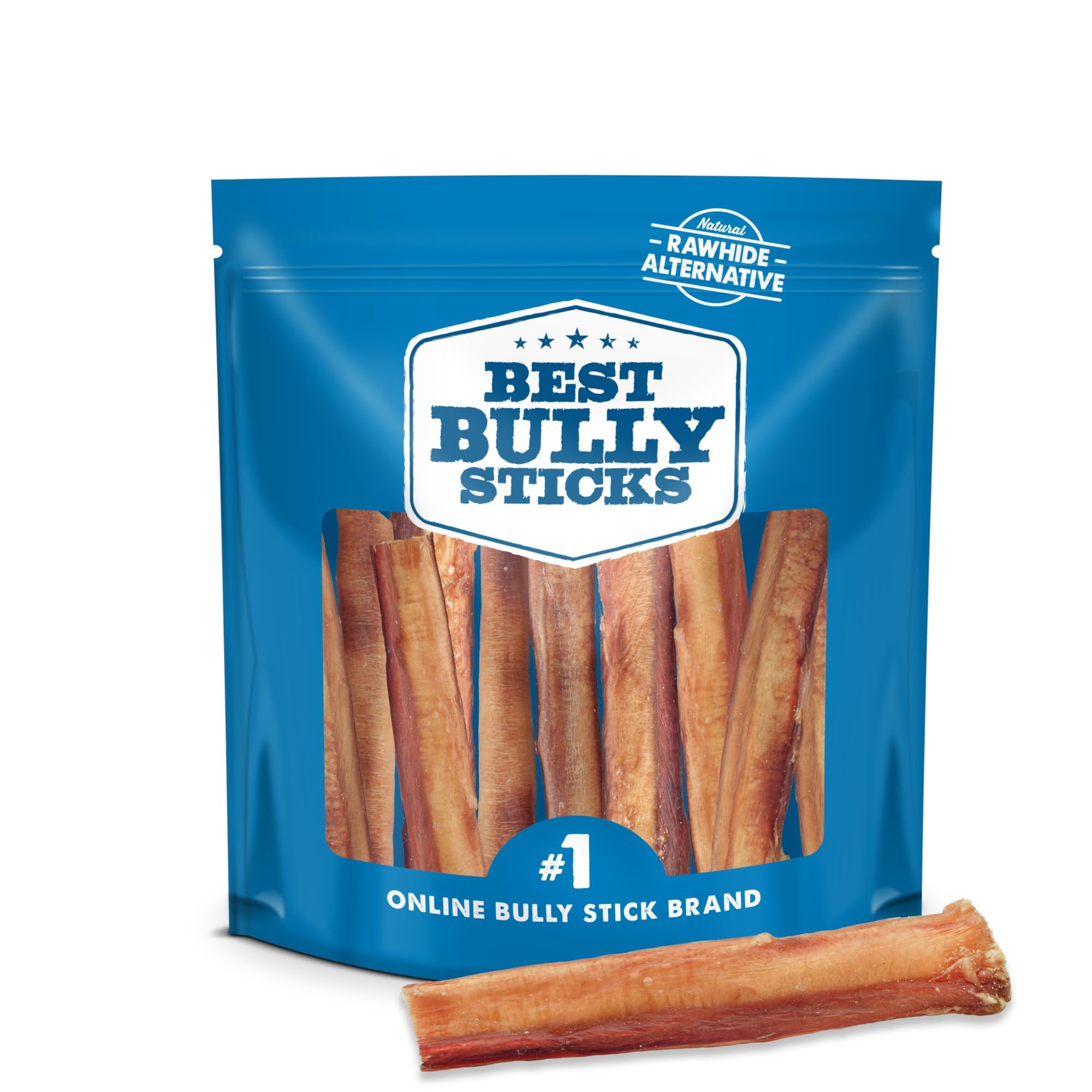 Best Bully Sticks Thick 12 Inch Bully Sticks for Dogs - 18 Count (Pack of 1) - Natural, Grass-Fed Beef, Single Ingredient, Grain and Rawhide Free - Large Breeds