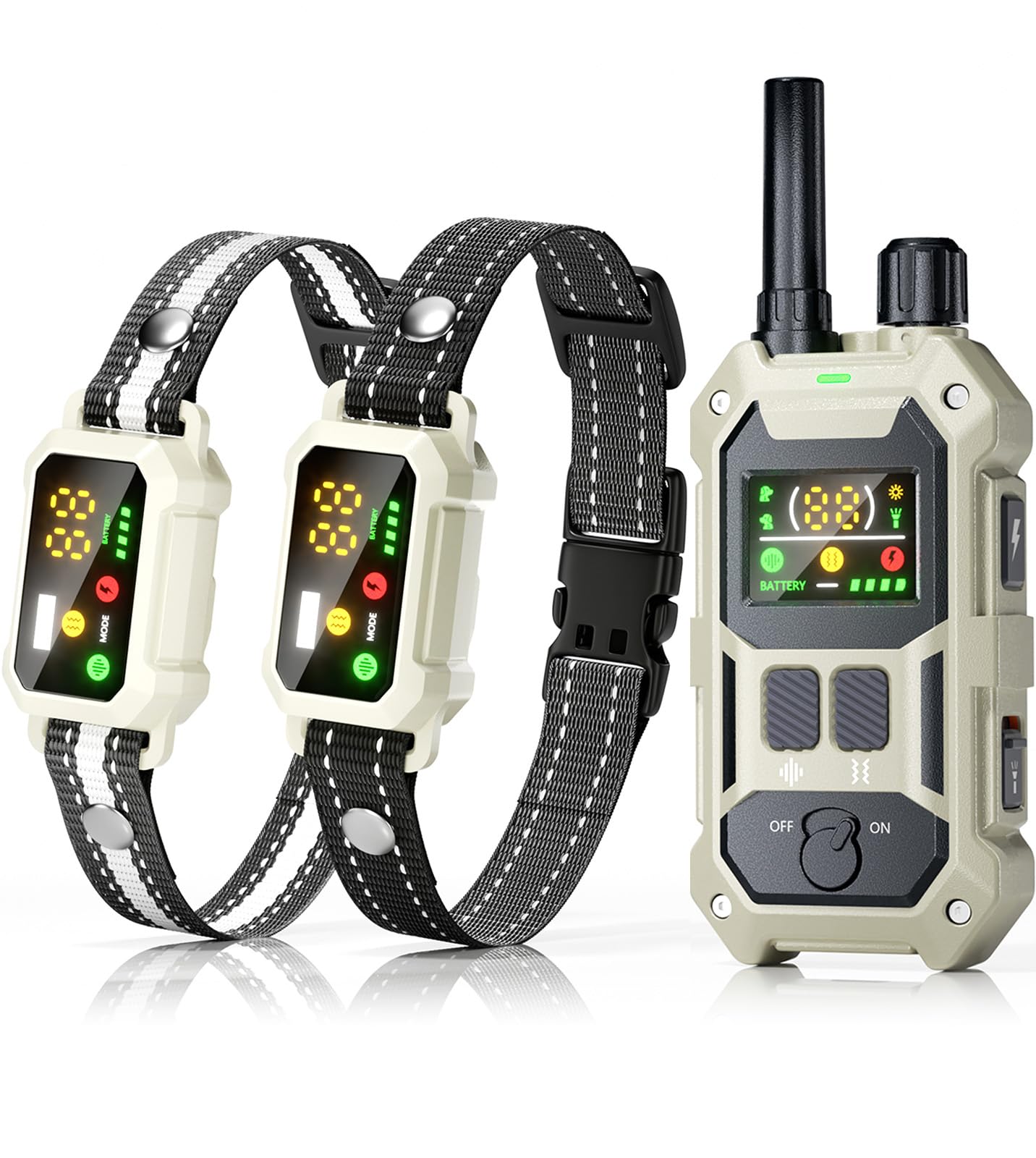 BLACKDOG Military Dog Shock Collar 2 Dogs (5-150lbs) - 4200ft Dog Training Collar with Remote, 4 Training Modes, Flashlight&Strobe, 90-Day Battery, IP67 Waterproof Dog E Collar for All Breeds (Blue)
