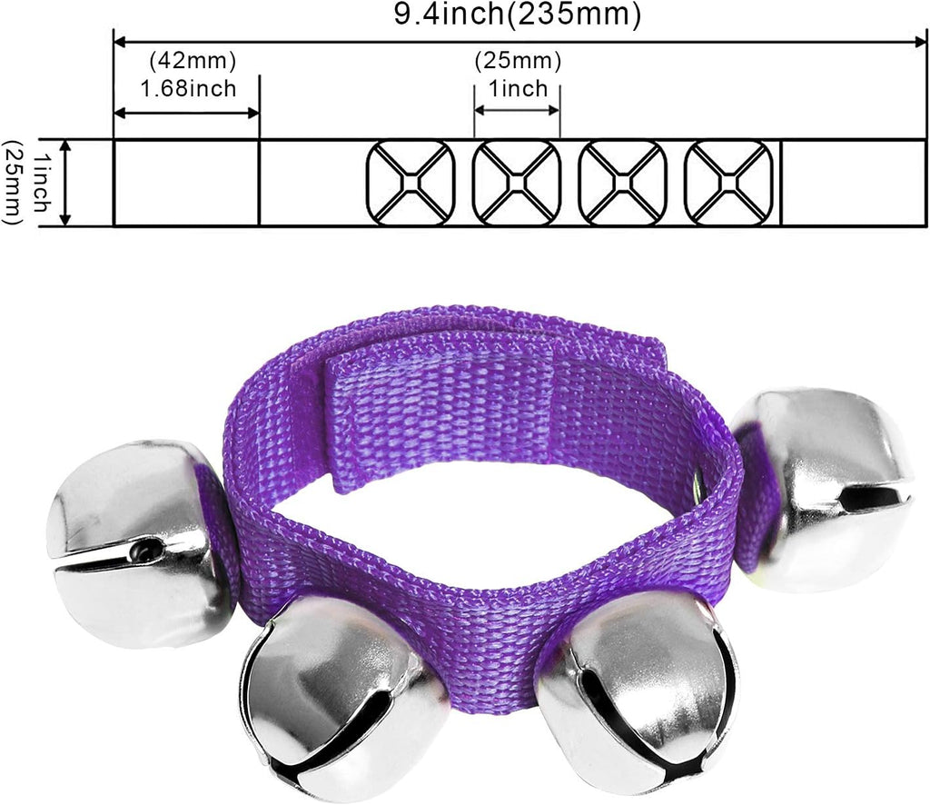 Augshy Jingle Bells, 24 Pcs Wrist Band Jingle Bells, 12 Musical Instruments Gift for Kids