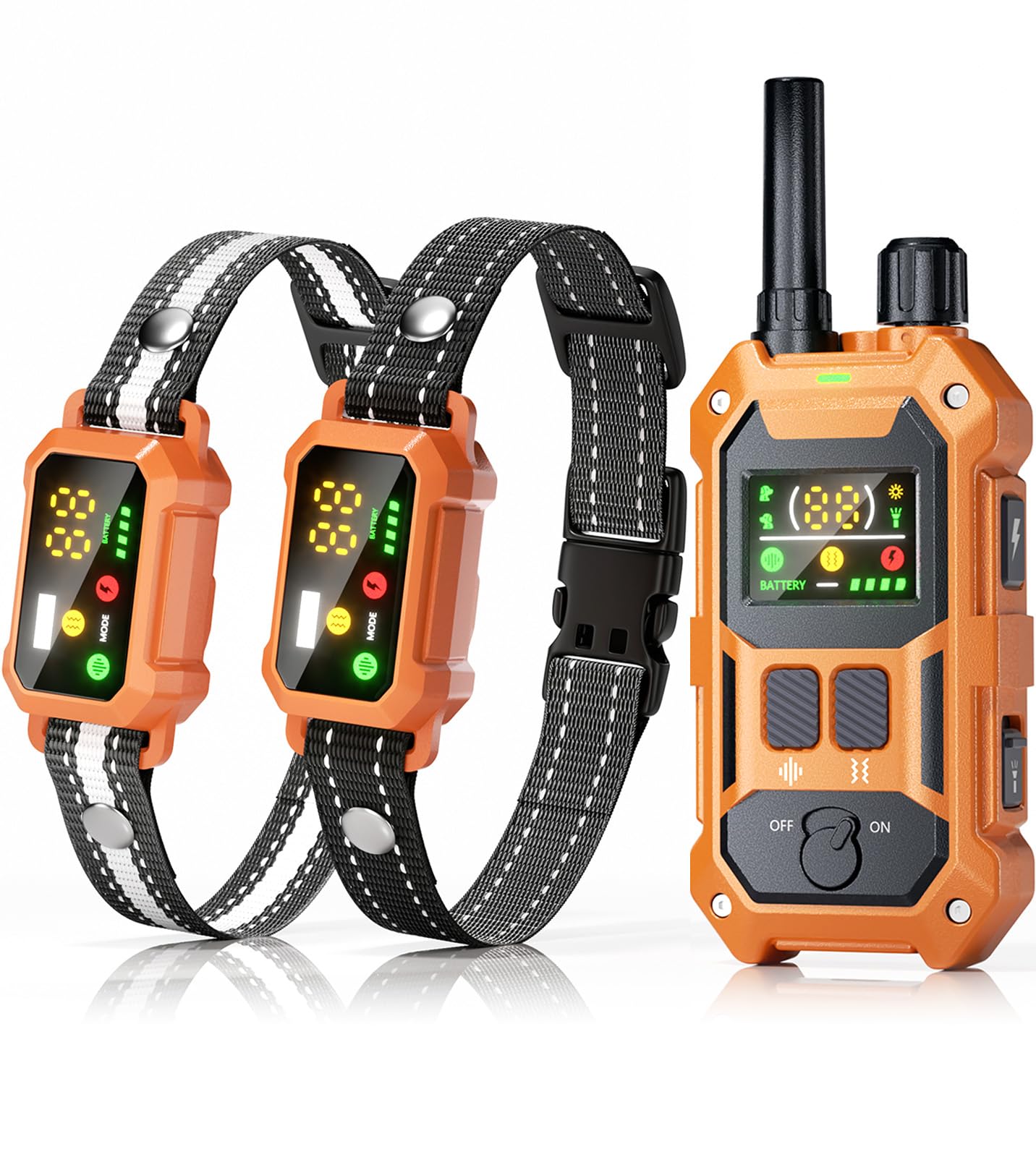 BLACKDOG Military Dog Shock Collar 2 Dogs (5-150lbs) - 4200ft Dog Training Collar with Remote, 4 Training Modes, Flashlight&Strobe, 90-Day Battery, IP67 Waterproof Dog E Collar for All Breeds (Blue)