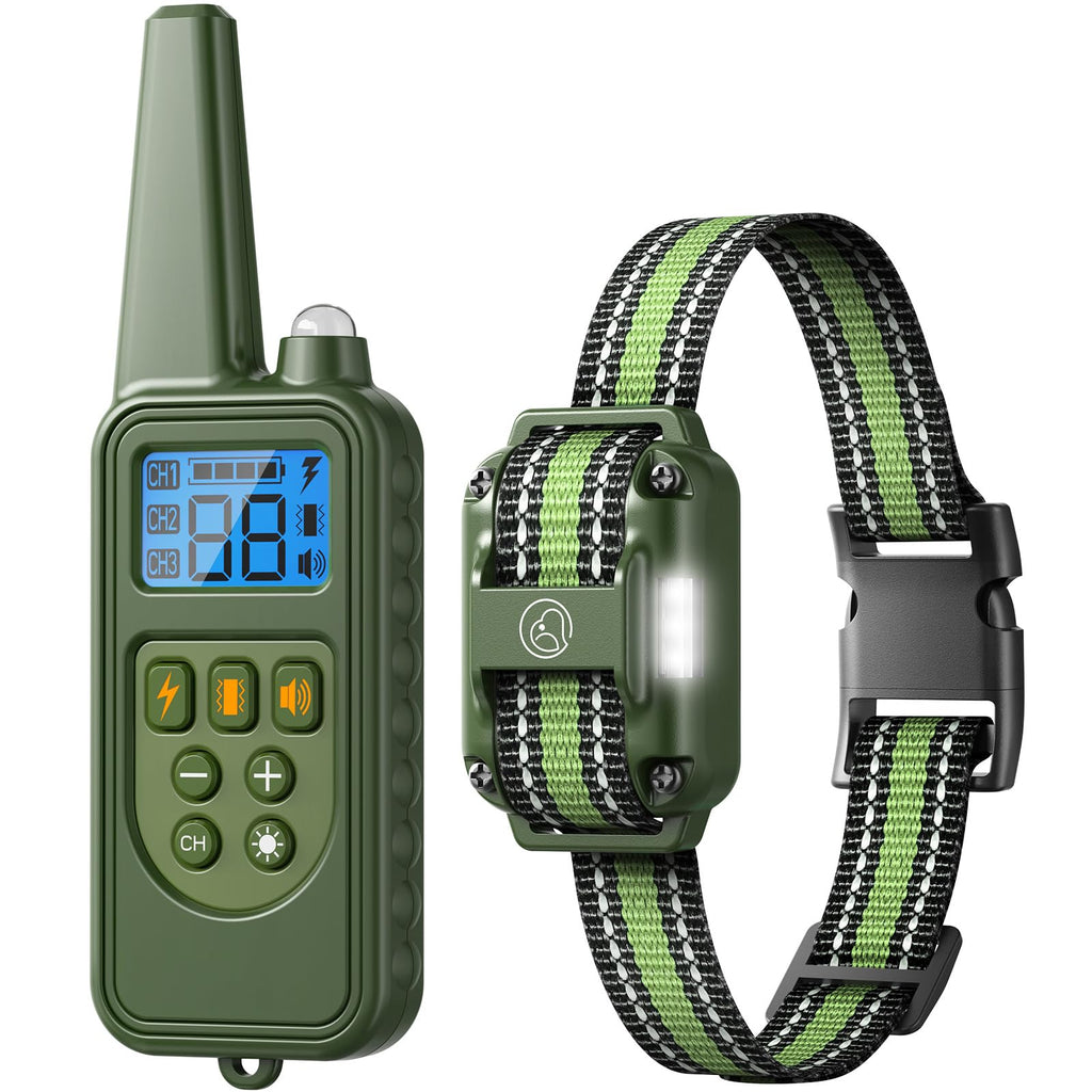 Dog Training Collar with Remote, 2600FT Range,4 Training Modes Beep, Shake, Safe Shock, LED Light,Rechargeable IPX7 Waterproof for All Breeds Sizes, withThree Receiver Collars for 3 Dogs