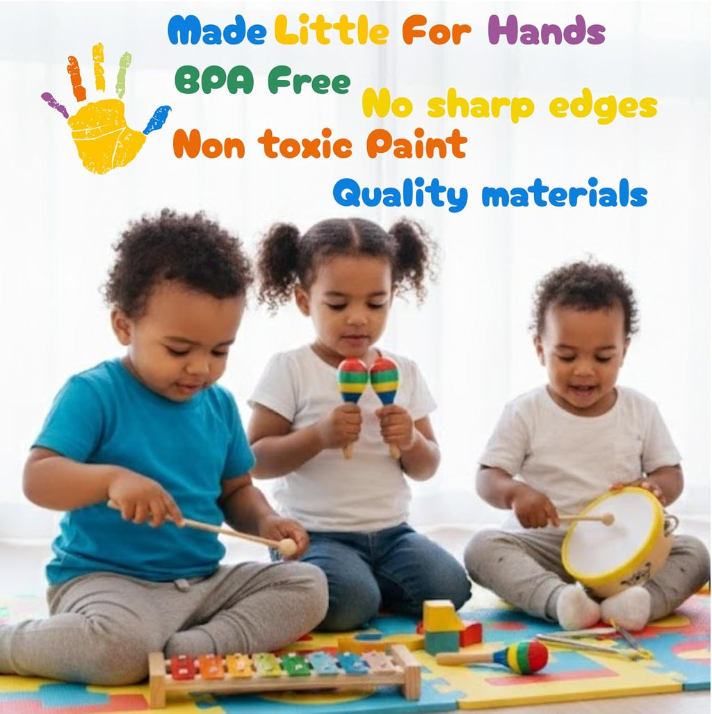 Baby Musical Instruments Set for Toddlers - Toddler Music Toys & Little People Toys - Sensory Toys for Early Learning, Development, and Fun - Safe & Durable Educational Musical Toys