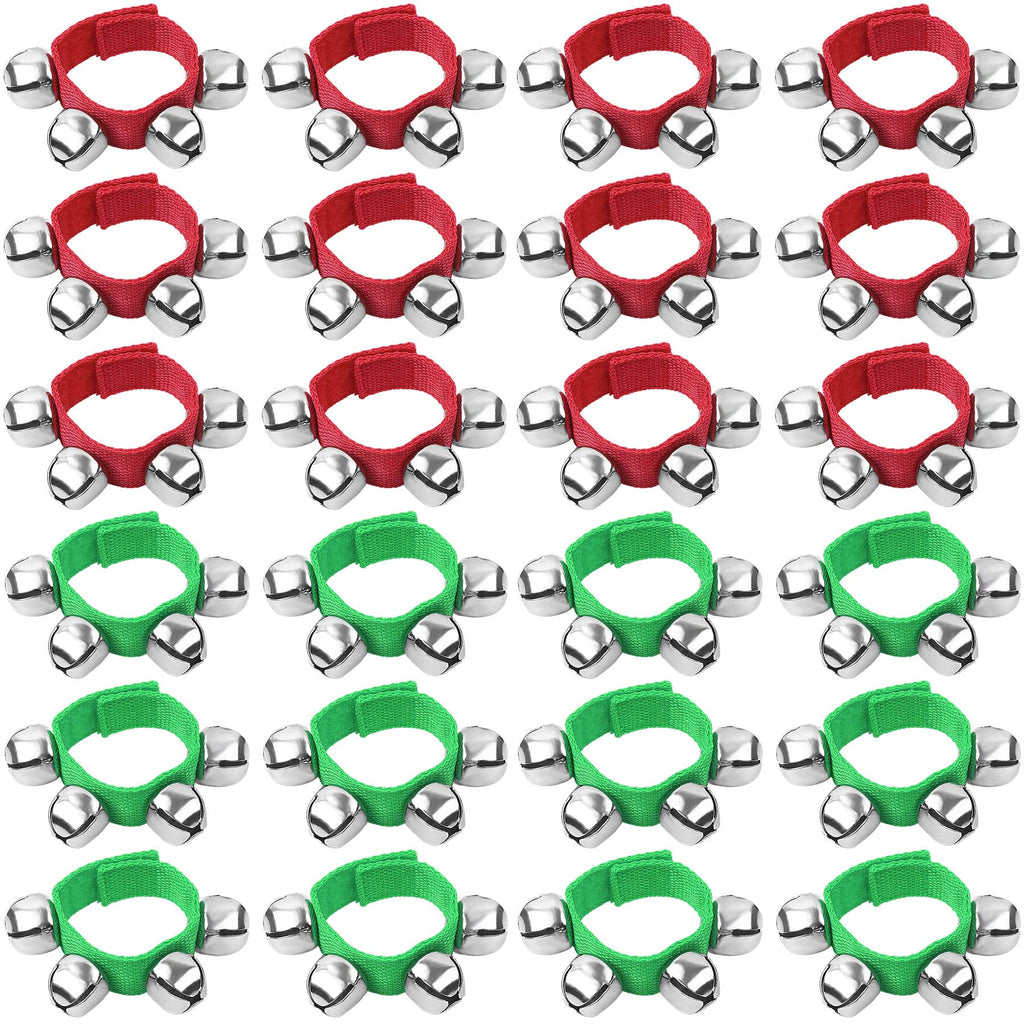 Augshy Jingle Bells, 24 Pcs Wrist Band Jingle Bells, 12 Musical Instruments Gift for Kids