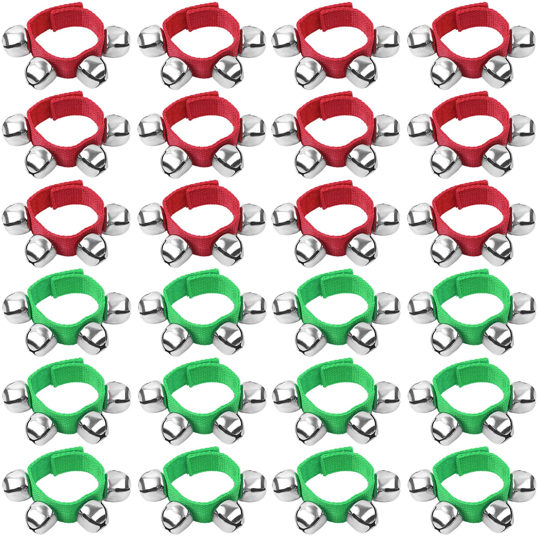 Augshy Jingle Bells, 24 Pcs Wrist Band Jingle Bells, 12 Musical Instruments Gift for Kids