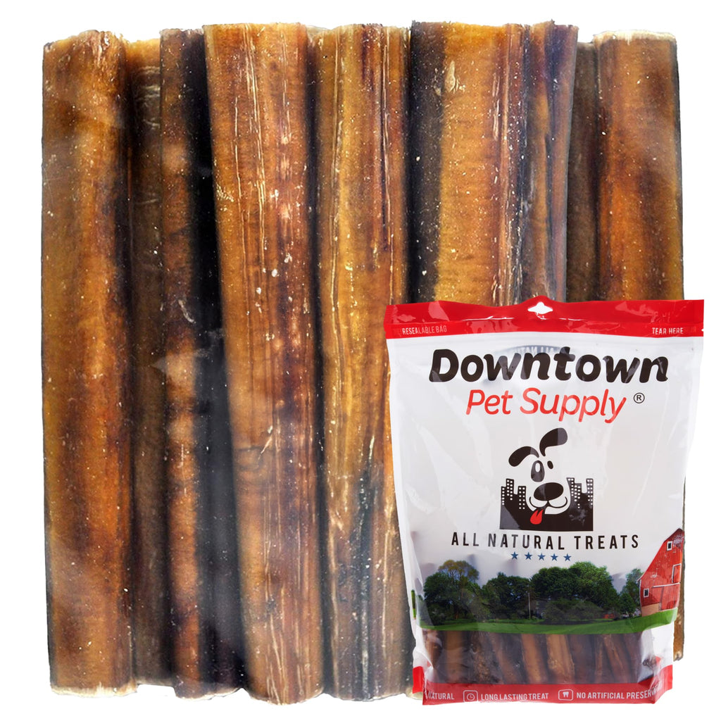 Downtown Pet Supply Jumbo Bully Sticks for Dogs - Natural Beef Chews, Low-Odor & Rawhide-Free, Long Lasting Dog Treats for Aggressive Chewers - Healthy, Safe & Delicious Chews Dogs Love (12" 40 Pack)