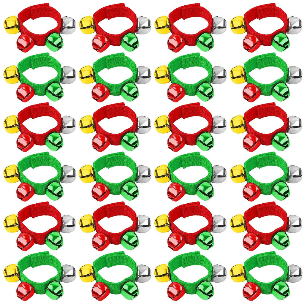 Augshy Jingle Bells, 24 Pcs Wrist Band Jingle Bells, 12 Musical Instruments Gift for Kids
